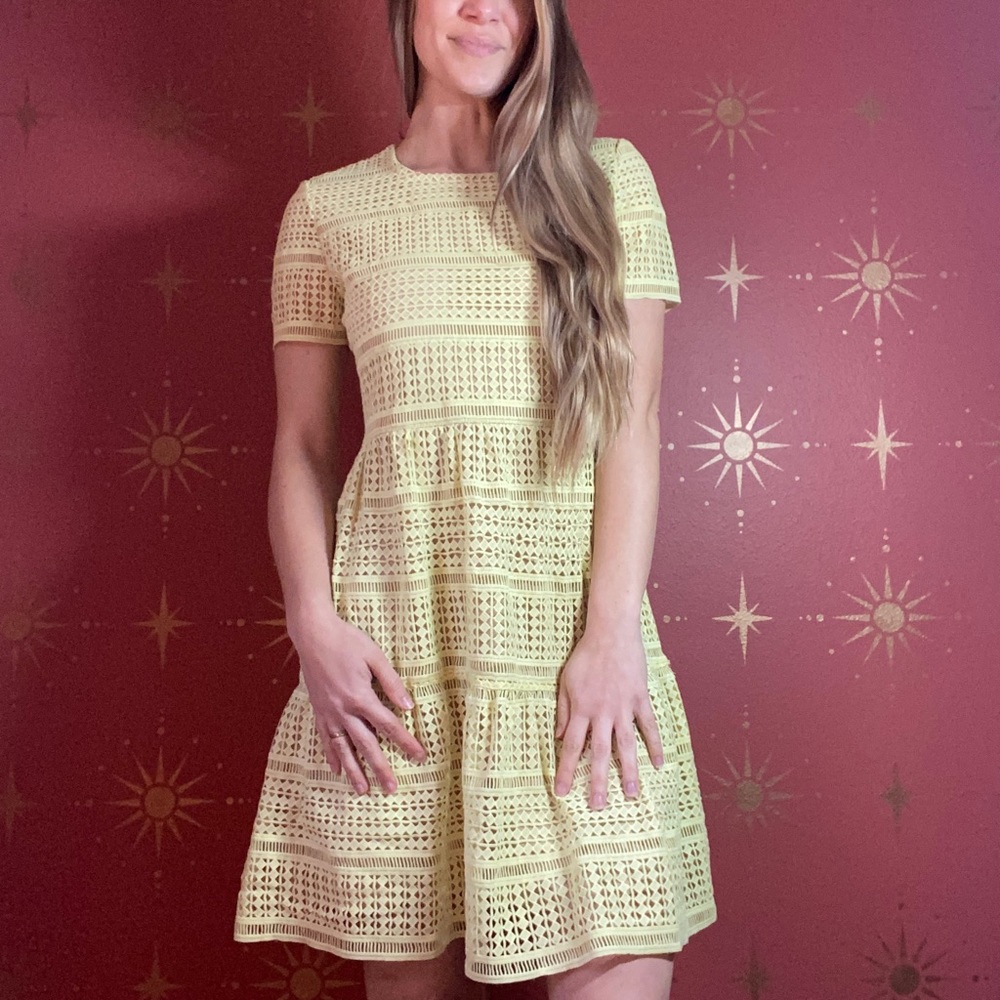 Gianni Bini Buttercup Yellow Lace Dress